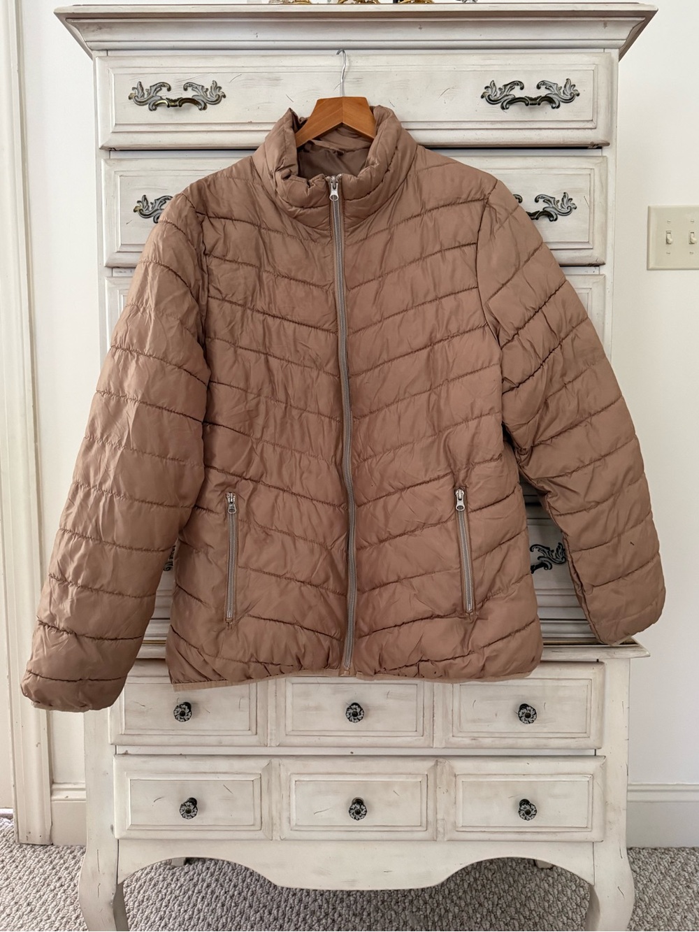 Big Chill Tan Packable Puffer Winter Jacket